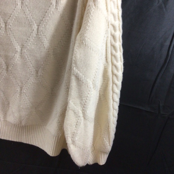 Vintage Jodifl women’s cream mock neck poet sleeves cable knit sweater size sm. - Picture 2 of 10